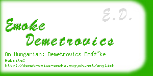 emoke demetrovics business card